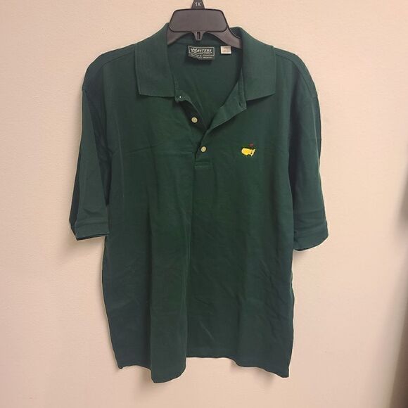 Masters Collection Polo Large Emerald Green 100% Cotton Golf Shirt - Like New - Picture 2 of 5
